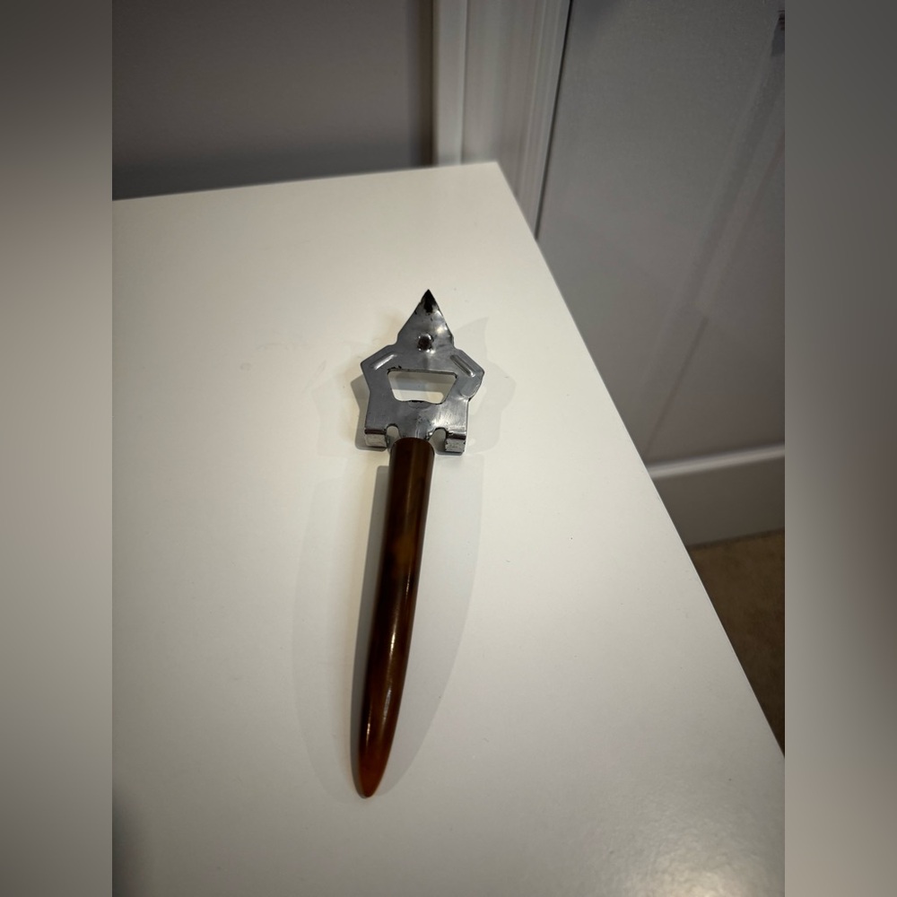 Vintage BAKELITE Can Bottle Opener MID CENTURY TORTOISE Shell